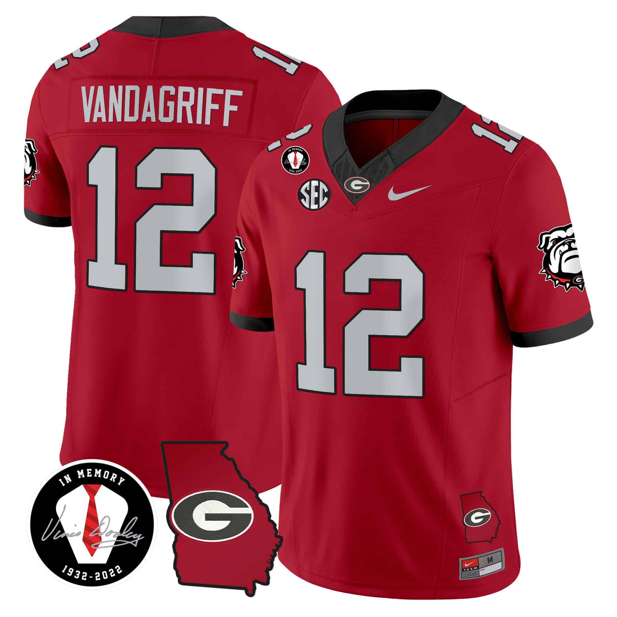 Men Georgia Bulldogs #12 Vandagriff Red 2024 Nike Vapor NCAA Jersey->indianapolis colts->NFL Jersey